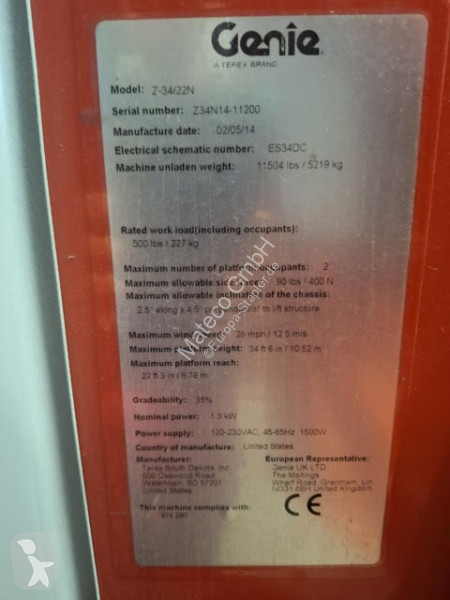 Nacelle Genie Z-34/22N