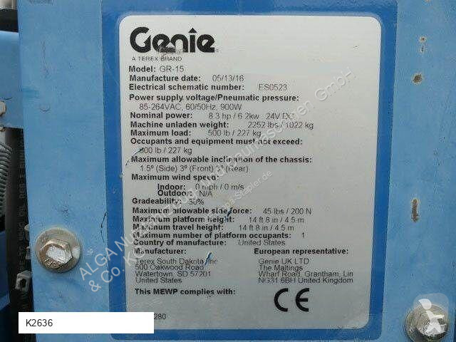 منصة تلسكوبية Genie CR 15, Scherenbühne,...