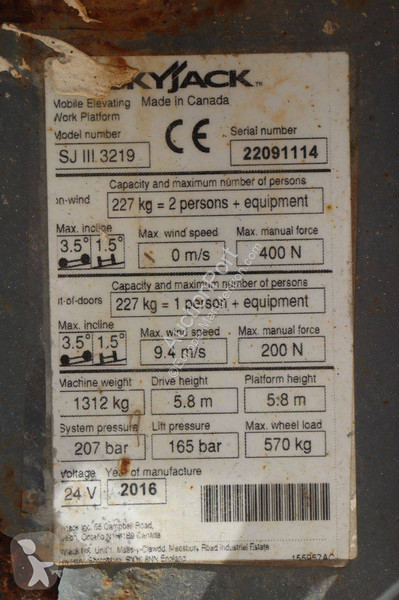Nacelle Skyjack SJIII 3219
