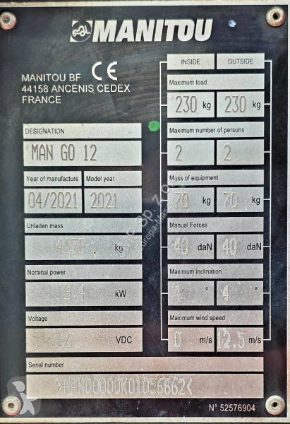 Автовышка Manitou ManGo 12