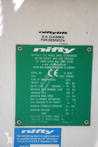 Plataforma elevadora Niftylift HR21 Hybrid