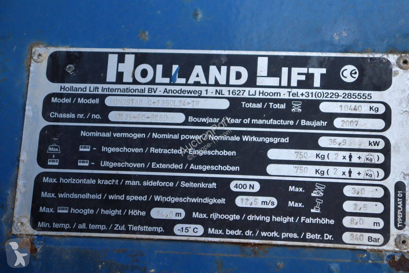 Nacelle Hollandlift Monostar Q-135DL24-TR