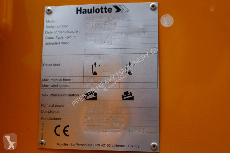 Hoogwerker Haulotte HS15EPRO Valid Inspection,...
