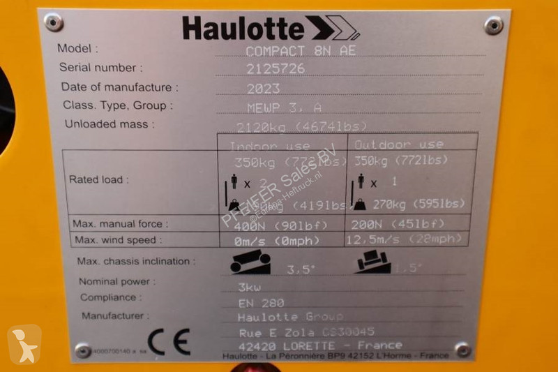 Hoogwerker Haulotte Compact 8N Valid...