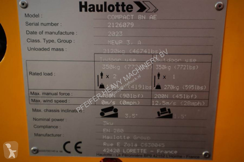 منصة تلسكوبية Haulotte Compact 8N Valid...