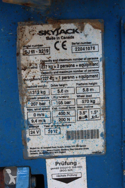 Nacelle Skyjack SJIII-3219