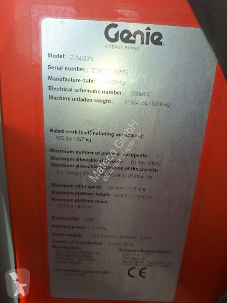 Nacelle Genie Z34/22N