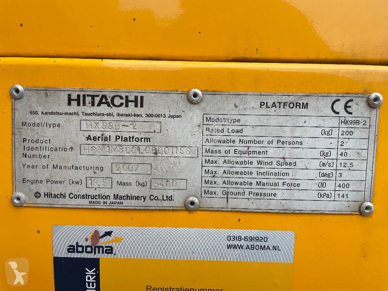 Piattaforma aerea Hitachi HX 99 B-2