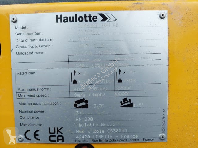 Vysokozdvižná plošina Haulotte COMPACT 10N