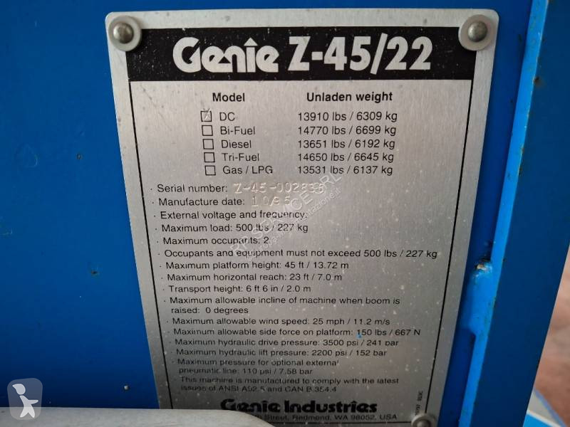 Nacelle Genie Boom Z-45/22