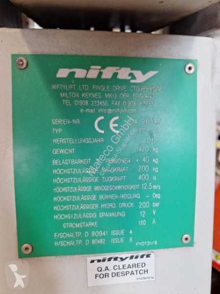 Nacelle Niftylift 120TE