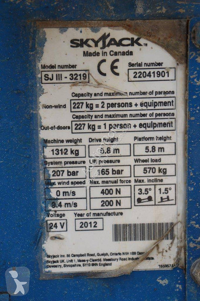 Nacelle Skyjack SJIII-3219