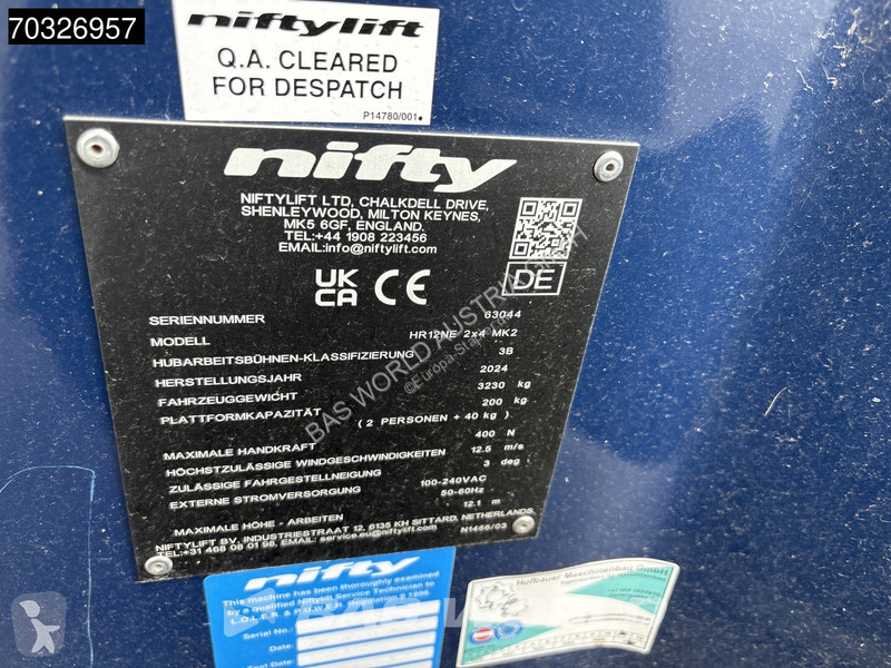 منصة تلسكوبية Niftylift HR12 NE 12m - Electric