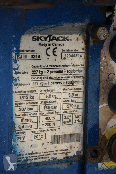 Plataforma elevadora Skyjack SJIII-3219