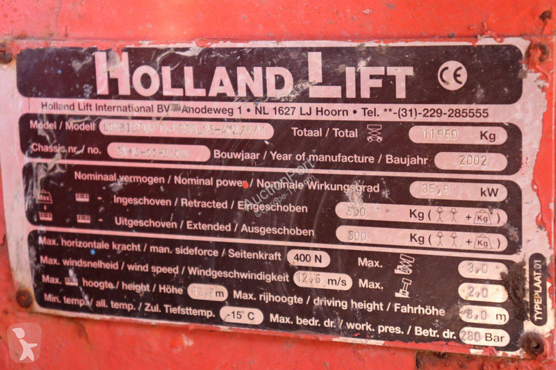 Nacelle Hollandlift Combistar B-195DL25-4WD/P/N
