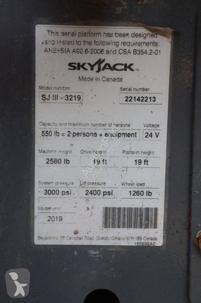 Nacelle Skyjack SJIII-3219