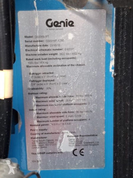 منصة تلسكوبية Genie GS3369 OR
