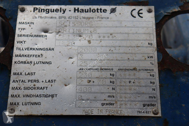Emelőkosár Pinguely Optimum 8
