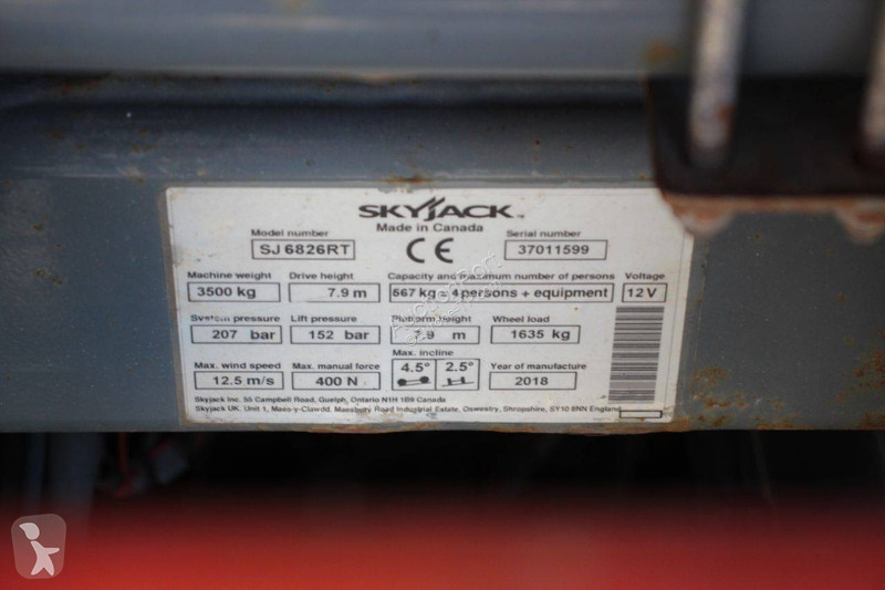 Plataforma elevadora Skyjack SJ6826RT