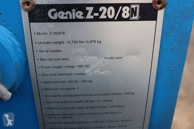 Plataforma elevadora Genie Z-20/8N