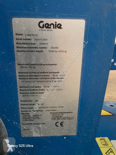 Nacela Genie Z-40/23 nrj año 2015 hotas 556
