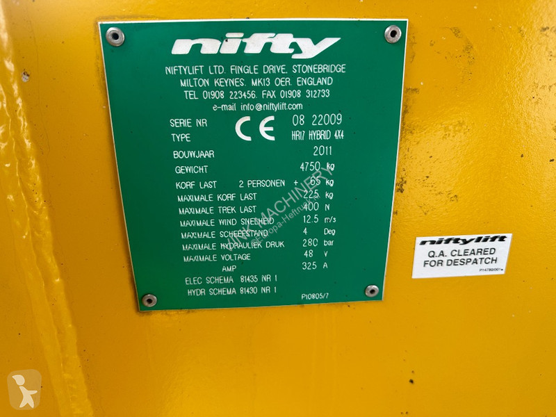 Hoogwerker Niftylift HR 17 Hybride 4x4
