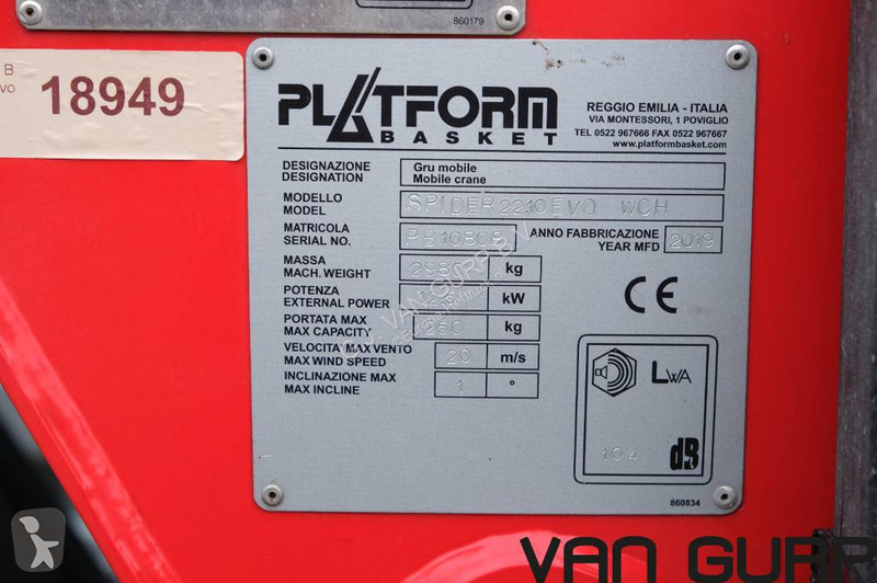 Nacelle Platform Basket Spider 22.10 EVO...