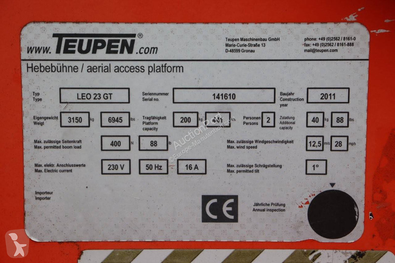 Nacelle Teupen LEO23GT