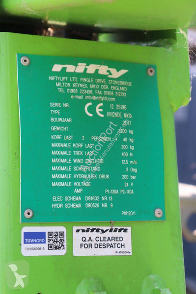 Plataforma elevadora Niftylift HR12NDE