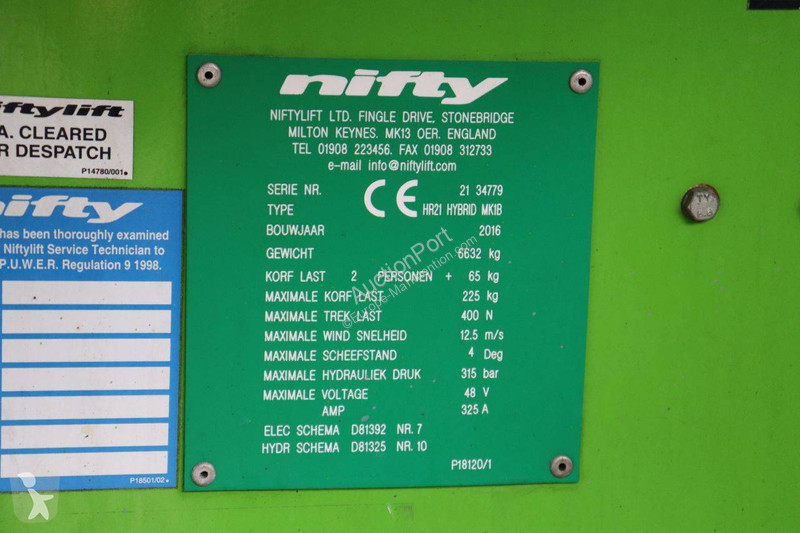 Plataforma elevadora Niftylift HR21 Hybrid MK1B