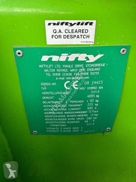 Hoogwerker Niftylift HR17 HYBRID 4x4 Hoogwerker...