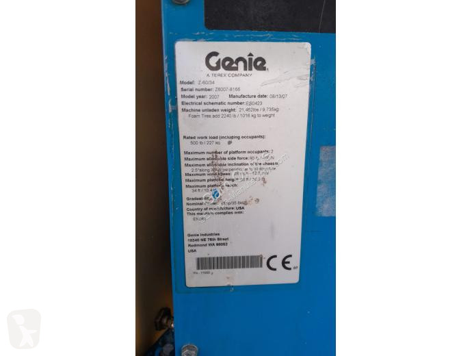 Plataforma automotriz articulada Genie z-60/34 4wd usada - n°10248849