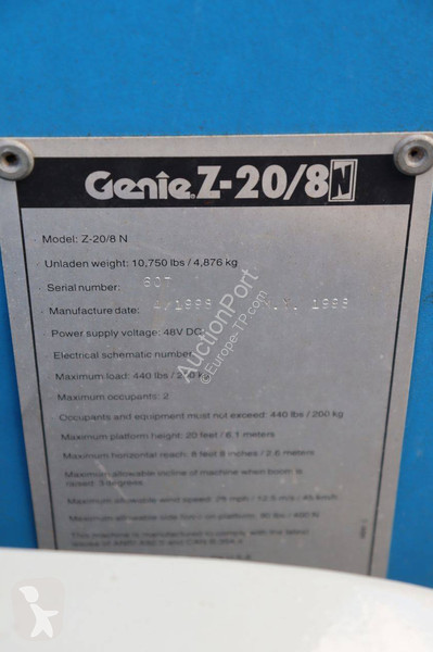 Emelőkosár Genie Z-20/8N