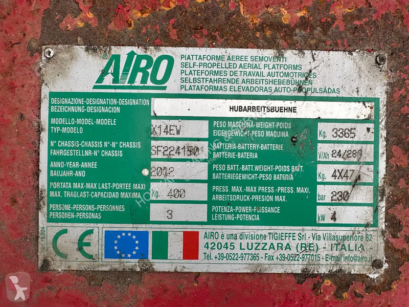 Piattaforma aerea Airo X14EW