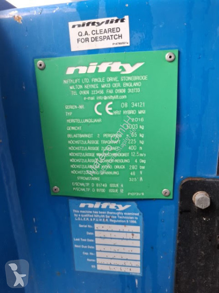 منصة تلسكوبية Niftylift HR17 HYBRID 4X4