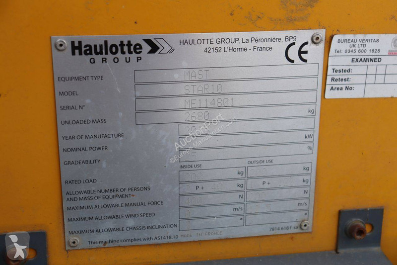 منصة تلسكوبية Haulotte STAR10