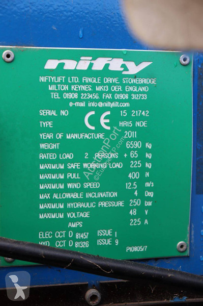 Nacelle Niftylift HR15 NDE
