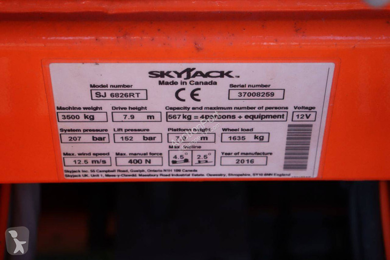 Nacelle Skyjack SJ 6826RT