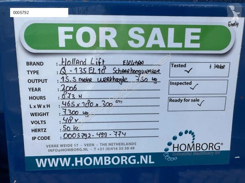 Lift Hollandlift Q-135EL18 Elektra...