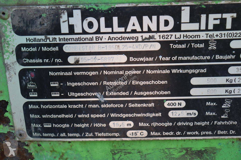 Nacelle Hollandlift Combistar B-195DL