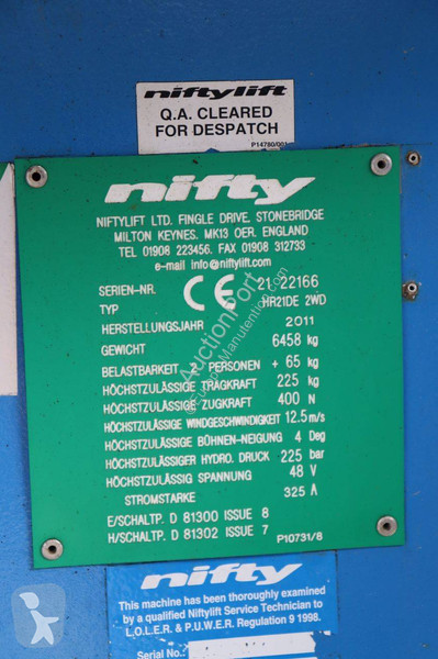 Plataforma elevadora Niftylift HR21DE 2WD