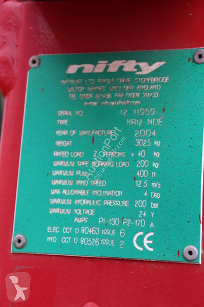Plataforma Niftylift HR12 NDE