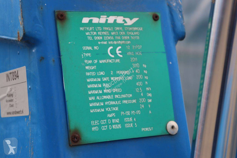 Plataforma Niftylift HR12 NDE