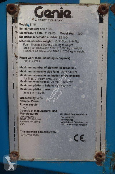 Plataforma elevadora Genie