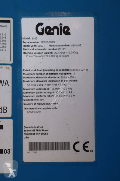 Plataforma elevadora Genie