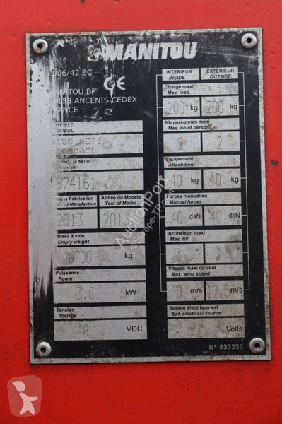 Emelőkosár Manitou 150 AETJ Compact