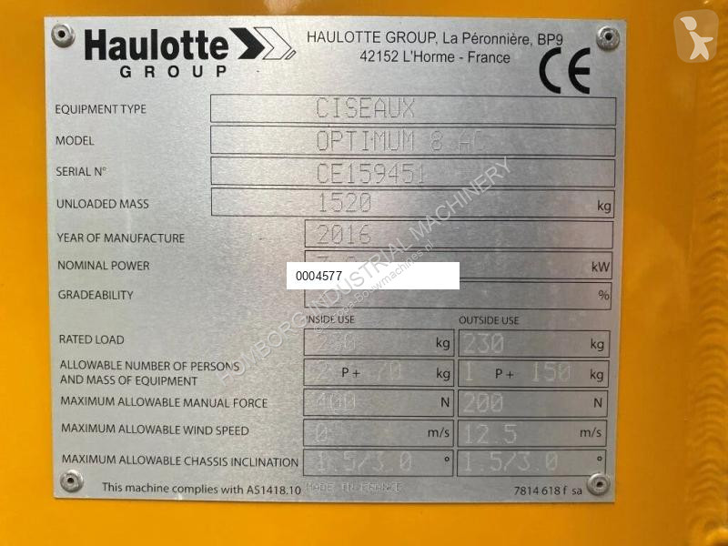 Lift Haulotte Optimum 8 Elektrische...