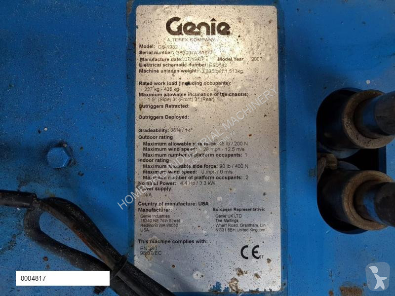 Hoogwerker Genie Elektrische Schaarhoogwerker...