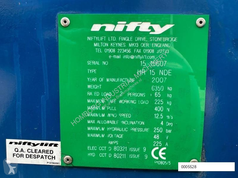 منصة تلسكوبية Niftylift HR 15 NDE Kubota Diesel...