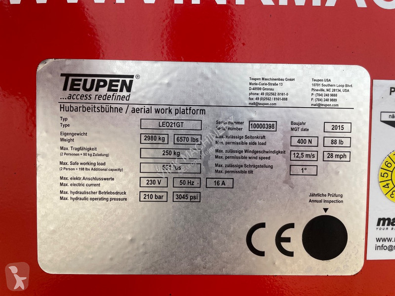 Nacelle Teupen Leo 21 GT
